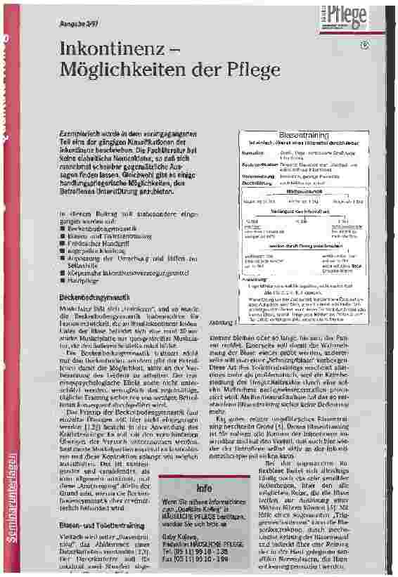 Vorschauseite 1: Inkontinenz - Möglichkeiten der Pflege Qualitäts-Kolleg