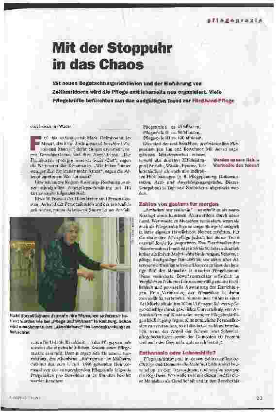 Vorschauseite 1: Mit der Stopuhr in das Chaos