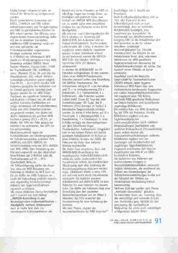 Vorschauseite 5: Bericht über das 12. Ulmer Symposium Krankenhausinfektionen vom 15. bis 17. März 2017
