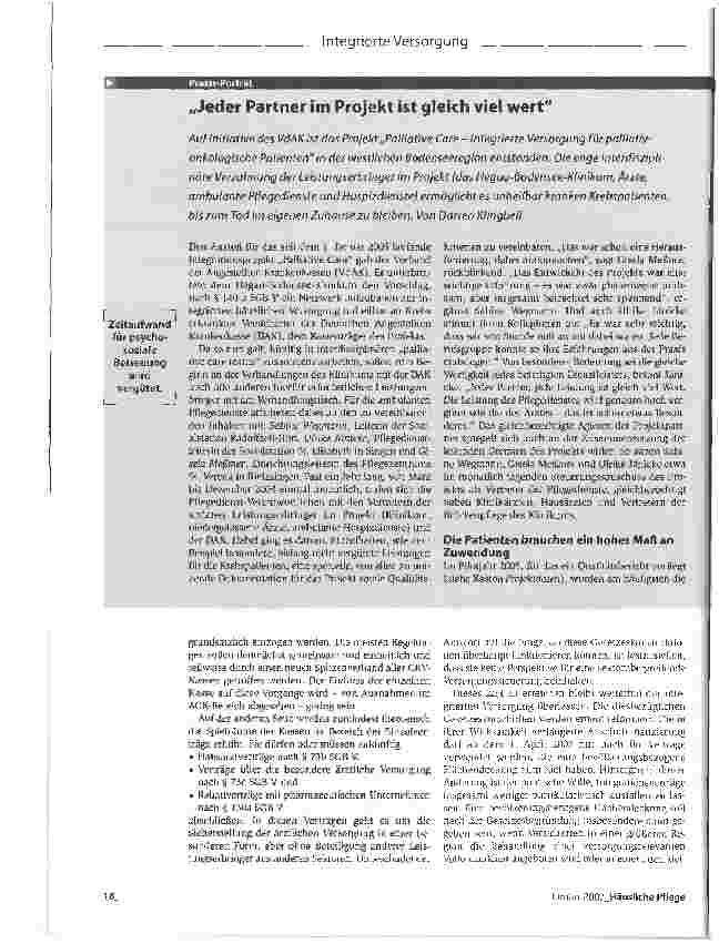 Vorschauseite 3: Verbesserte Möglichkeiten für Pflegedienste, Integrationsversorgung mit zu gestaltenStabile Versorgungsketten bilden