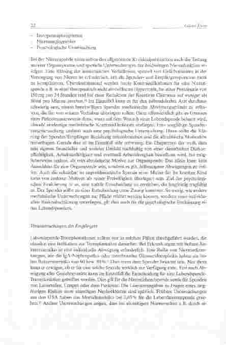 Vorschauseite 6: Organtransplantation - Lebendspende