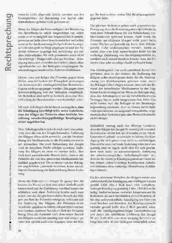 Vorschauseite 3: Außerordentliche verhaltensbedingte Kündigung - Nichtbewiesenes Fehlverhalten
