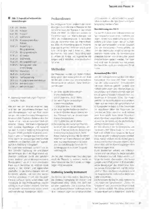 Vorschauseite 2: Stotterintensivtherapie Susanne Rosenberger: erste Ergebnisse einer Evaluationsstudie