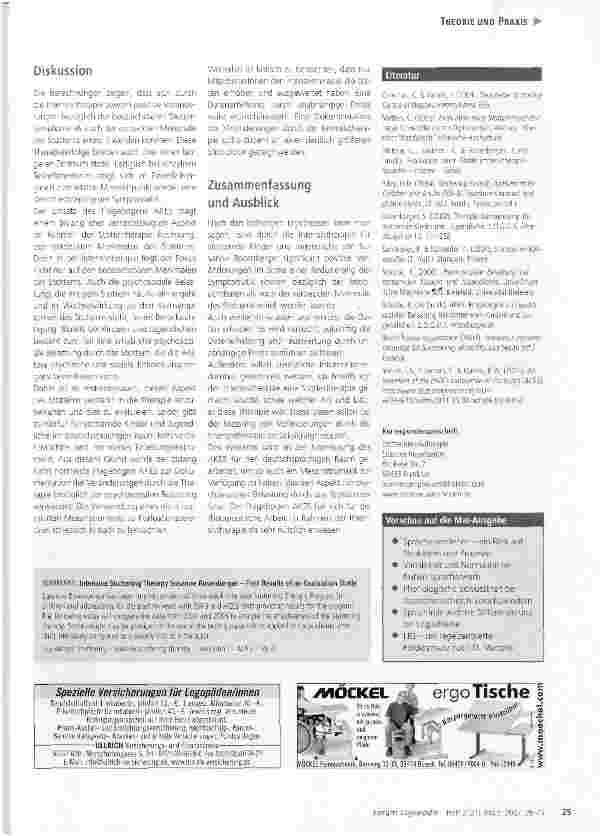 Vorschauseite 6: Stotterintensivtherapie Susanne Rosenberger: erste Ergebnisse einer Evaluationsstudie