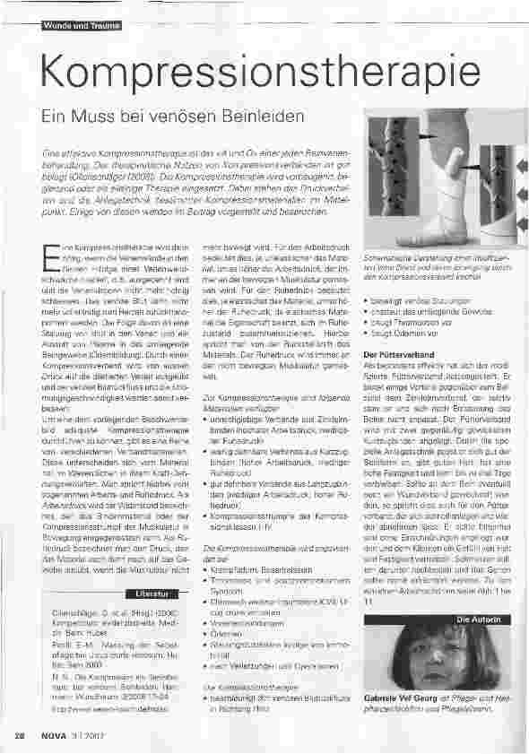 Vorschauseite 1: KompressionstherapieEin Muss bei venösen Beinleiden