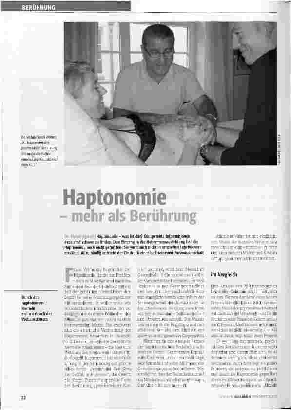 Vorschauseite 1: Haptonomie - mehr als Berührung