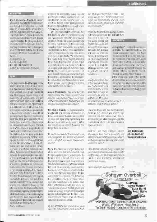 Vorschauseite 2: Haptonomie - mehr als Berührung