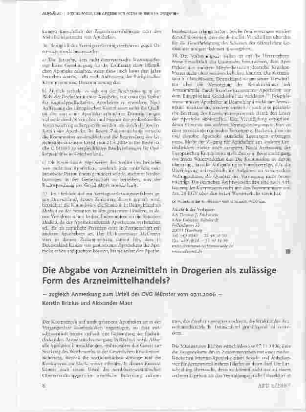 Vorschauseite 6: Das Fremdund Mehrbesitzverbot muss fallen!