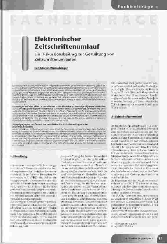 Vorschauseite 1: Elektronischer Zeitschriftenumlauf