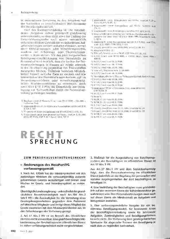 Vorschauseite 1: Änderungen des HessPersVC verfassungsgemäß