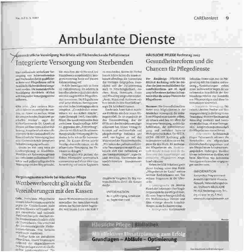 Vorschauseite 1: Integrierte Versorgung von Sterbenden
