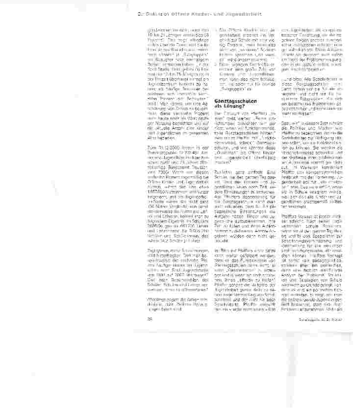 Vorschauseite 3: Jugendarbeit ausbauen statt an die Ganztagsschule verlegen!