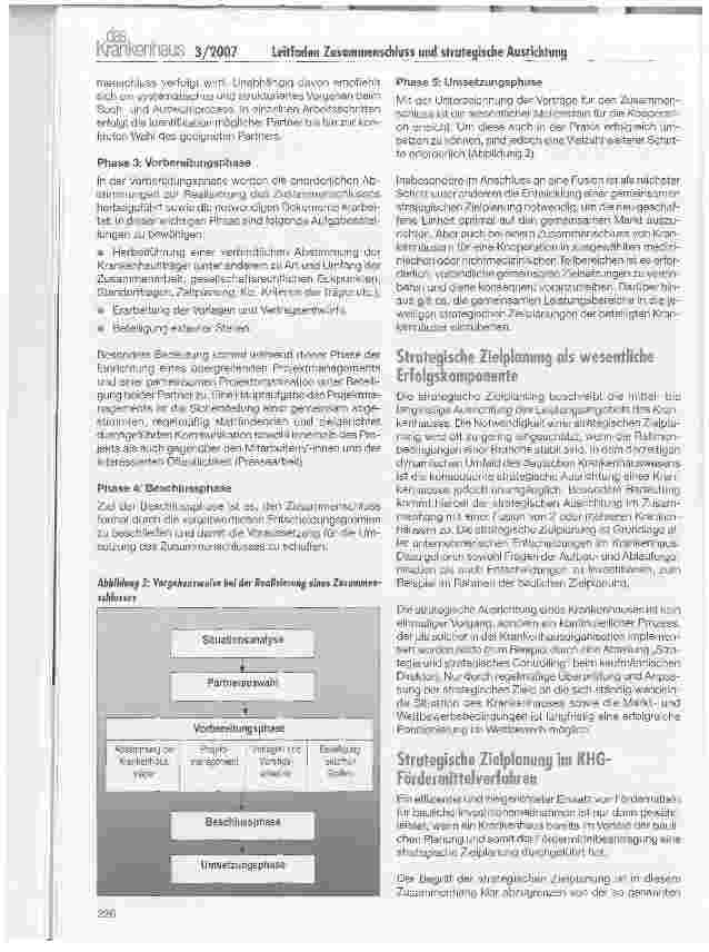 Vorschauseite 2: Leitfaden für den Zusammenschluss und die strategische Zielplanung von Krankenhäusern