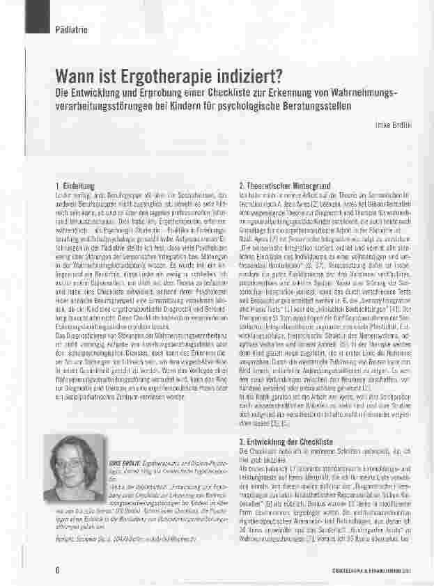 Vorschauseite 1: Wann ist Ergotherapie indiziert?