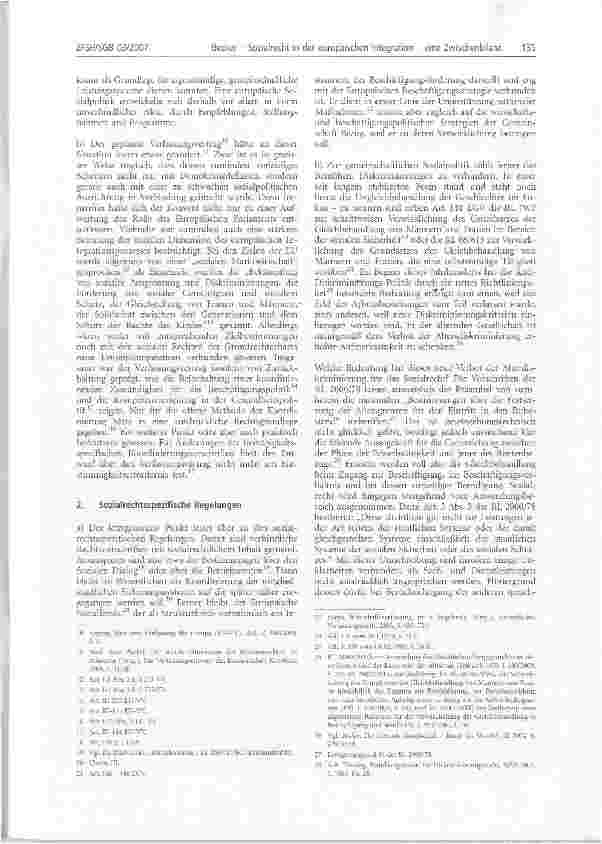 Vorschauseite 2: Sozialrecht in der europäischen Integration -eine Zwischenbilanz