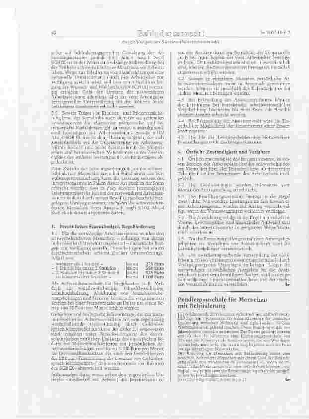 Vorschauseite 3: Empfehlungen der Bundesarbeitsgemeinschaft der Integratonsämter und Hauptfürsorgestellen (BIH) für die Erbringung finanzieller Leistungen zur Arbeitsassistenz schwerbehinderter Me…