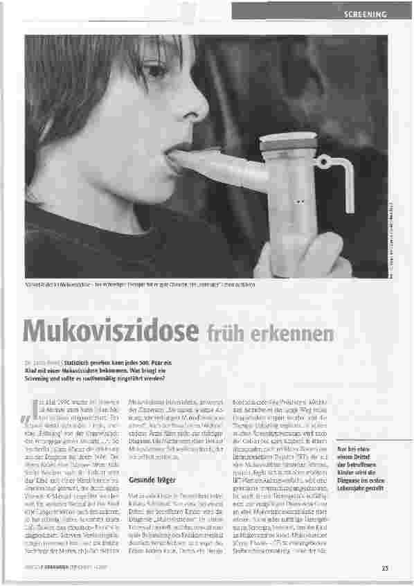 Vorschauseite 1: Mukoviszidose früh erkennen