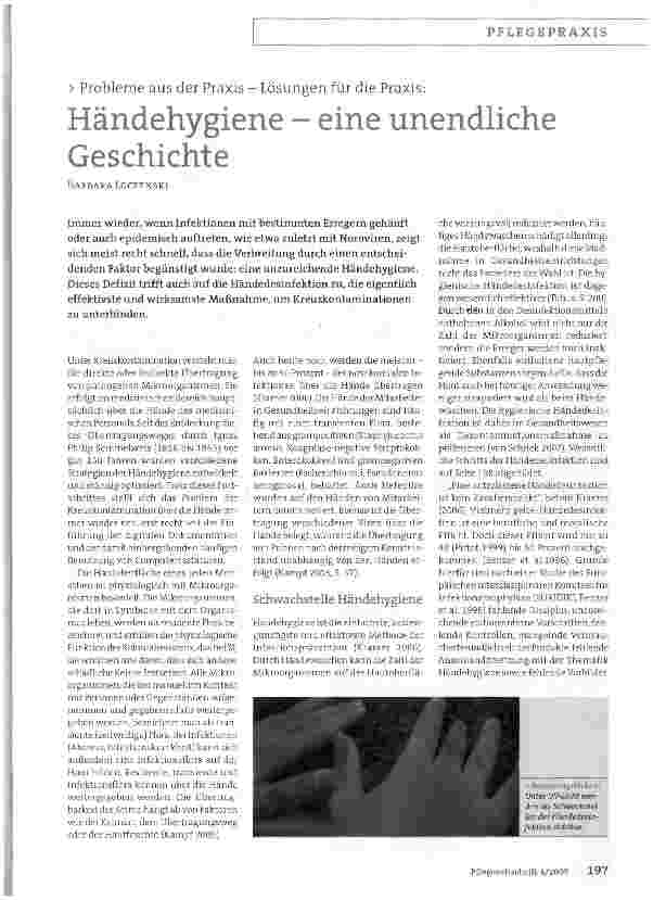 Vorschauseite 1: Händehygiene - eine unendliche Geschichte