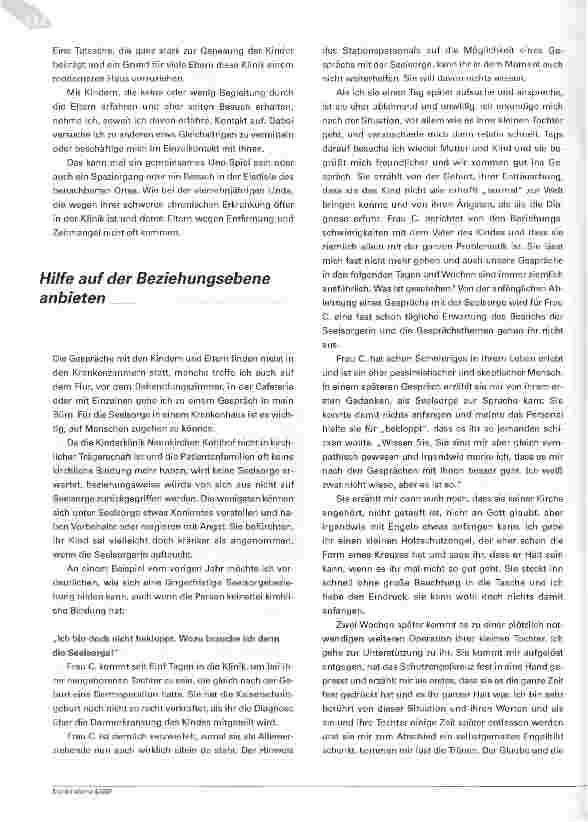 Vorschauseite 2: Seelsorge in der Kinderklinik - Von einer Welt in der die Hoffnung nie aufhört