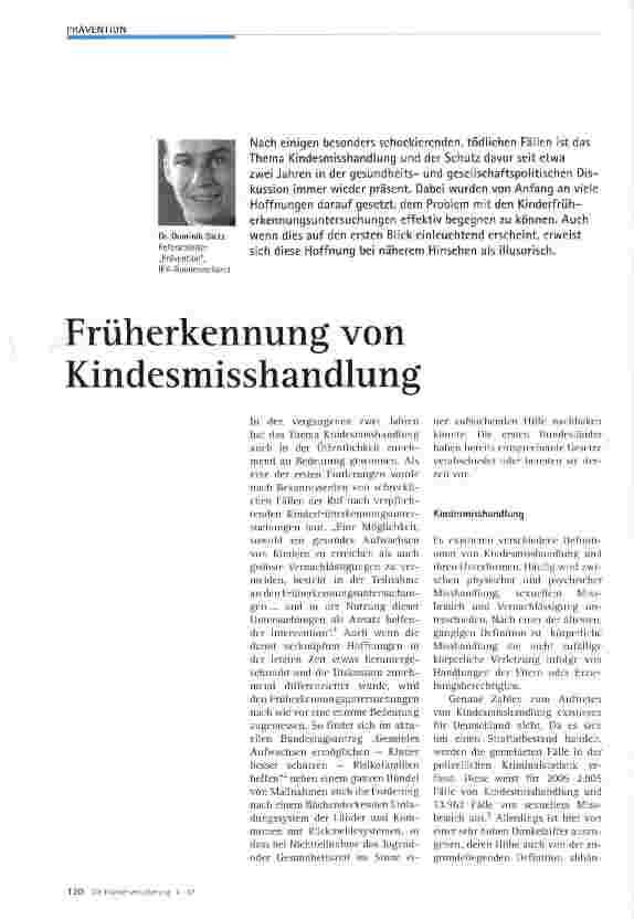Vorschauseite 1: Früherkennung von Kindesmisshandlung