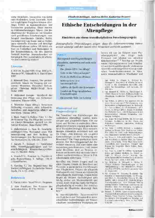 Vorschauseite 1: Ethische Entscheidungen in der Altenpflege