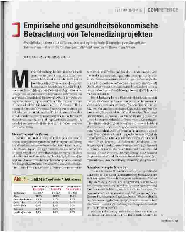 Vorschauseite 1: Empirische und gesundheitsökonomische Betrachtung von Telemedizinprojekten