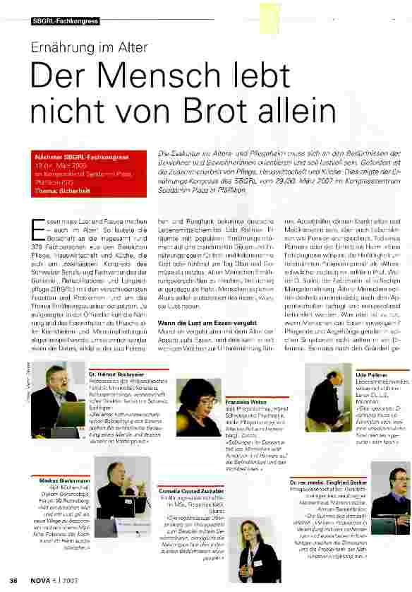 Vorschauseite 1: Ernährung im Alter - Der Mensch lebt nicht von Brot allein