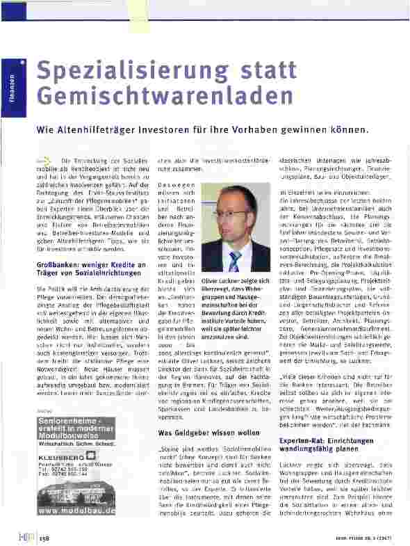 Vorschauseite 1: Spezialisierung statt Gemischtwarenladen