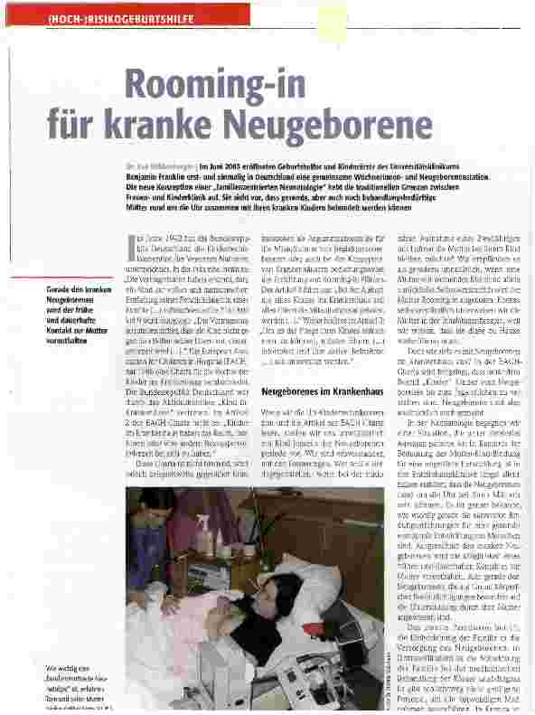 Vorschauseite 1: Rooming-in für kranke Neugeborene