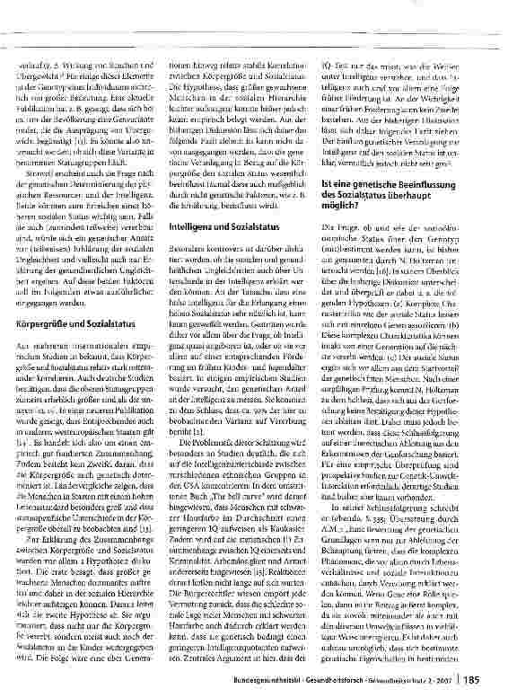 Vorschauseite 5: Bedeutung der Genetik beim Thema soziale Ungleichheit und Gesundheit