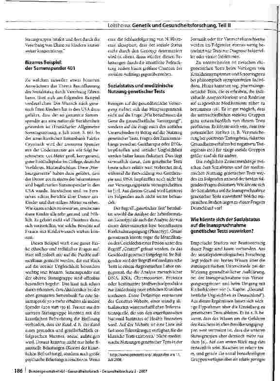 Vorschauseite 6: Bedeutung der Genetik beim Thema soziale Ungleichheit und Gesundheit