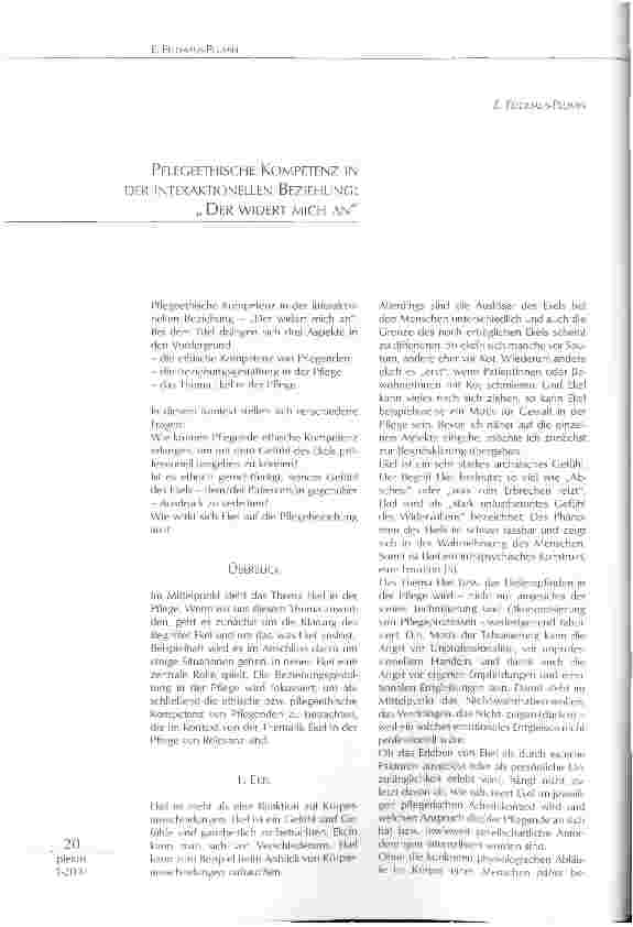 Vorschauseite 1: PFLEGEETHISCHE KOMPETENZ IN DER INTERAKTIONELLEN BEZIEHUNG: DER WIDERT MICH AN