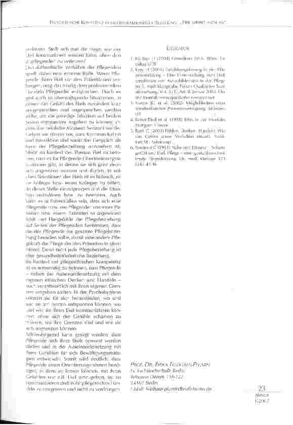 Vorschauseite 4: PFLEGEETHISCHE KOMPETENZ IN DER INTERAKTIONELLEN BEZIEHUNG: DER WIDERT MICH AN