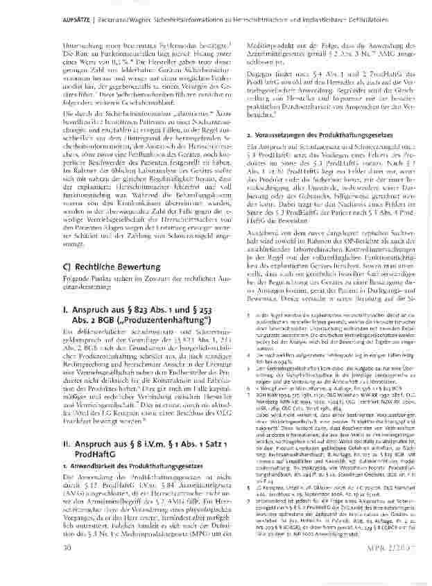 Vorschauseite 2: Sicherheitsinformationen zu Herzschrittmachern und implantierbaren Defibrillatoren im Lichte der Produzenten und Produkthaftung