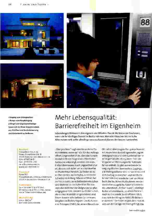 Vorschauseite 1: Mehr Lebensqualität: Barrierefreiheit im Eigenheim