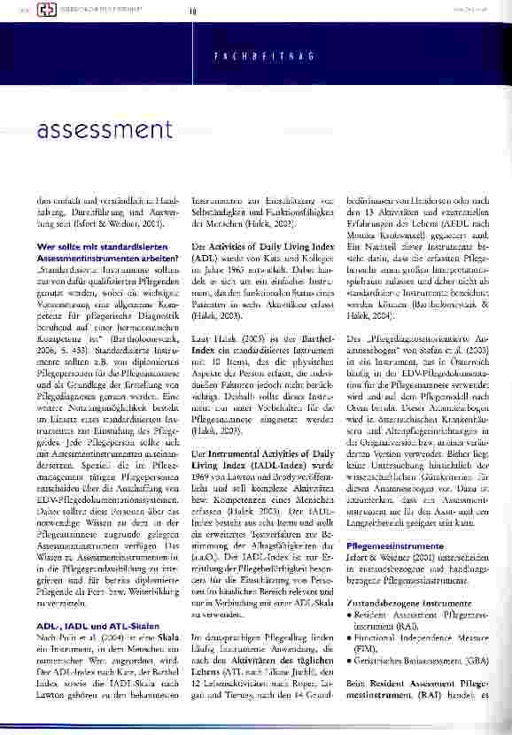 Vorschauseite 3: Assessment für die Pflege?