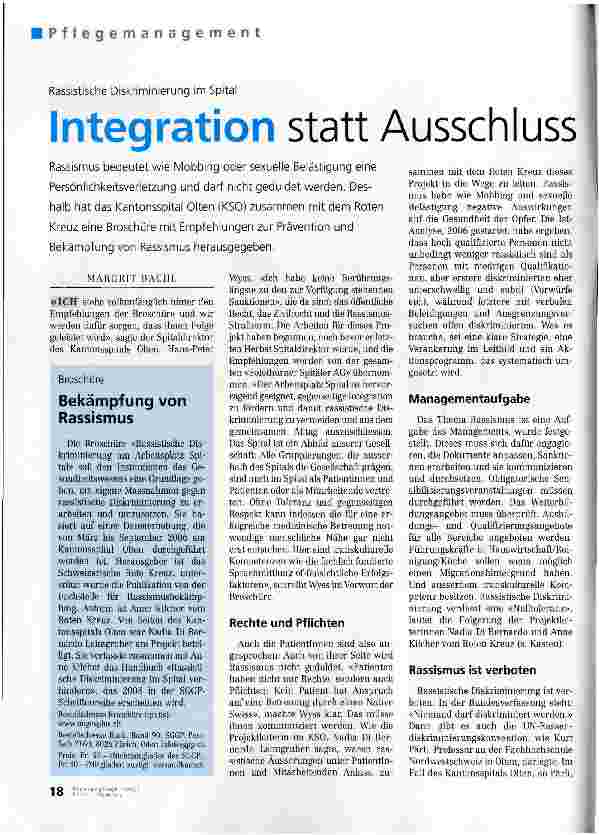 Vorschauseite 1: Integration statt Ausschluss