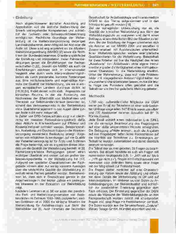 Vorschauseite 2: Weiterbildung im klinischen Alltag: Bestandsaufnahme und Strategien*
