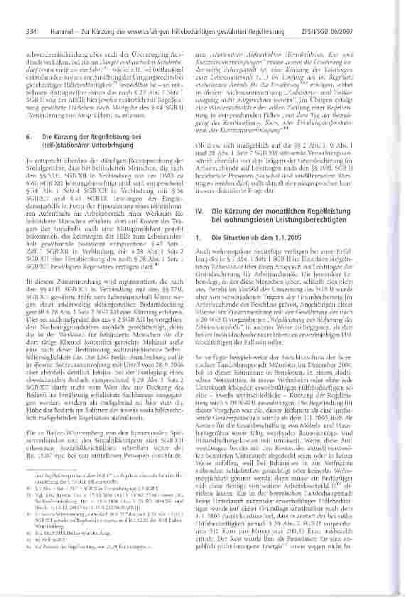 Vorschauseite 4: Zur Kürzung der erwerbsfähigen Hilfebedürftigen gewährten Regelleistung aus Anlass eines kurzzeitigen Krankenhausaufenthalts