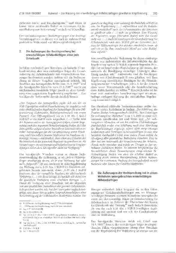 Vorschauseite 5: Zur Kürzung der erwerbsfähigen Hilfebedürftigen gewährten Regelleistung aus Anlass eines kurzzeitigen Krankenhausaufenthalts