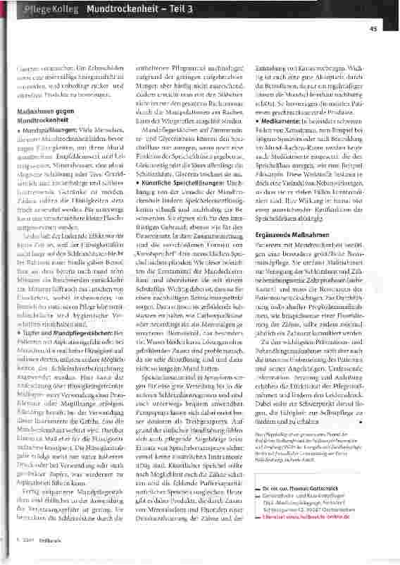 Vorschauseite 2: Pflege bei Mundtrockenheit