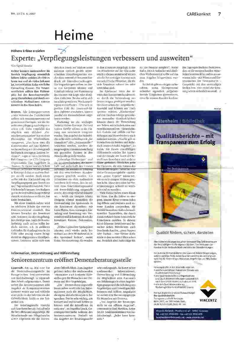 Vorschauseite 1: Experte: Verpflegungsleistungen verbessern und ausweiten