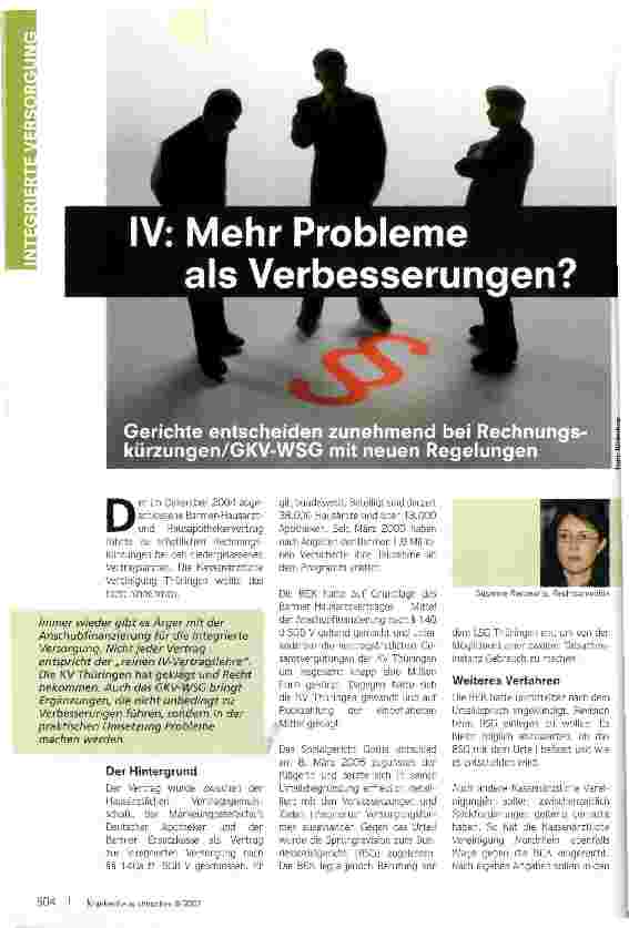 Vorschauseite 1: IV: Mehr Probleme als Verbesserungen?