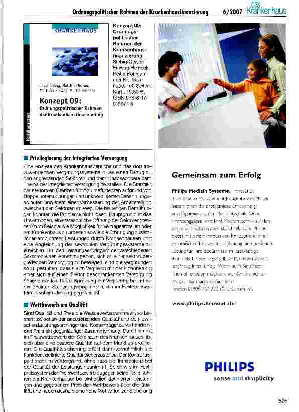 Vorschauseite 3: Ordnungspolitischer Rahmen der Krankenhausfinanzierung