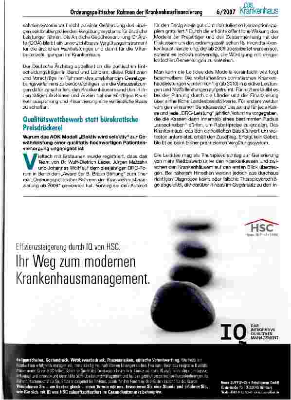 Vorschauseite 5: Ordnungspolitischer Rahmen der Krankenhausfinanzierung