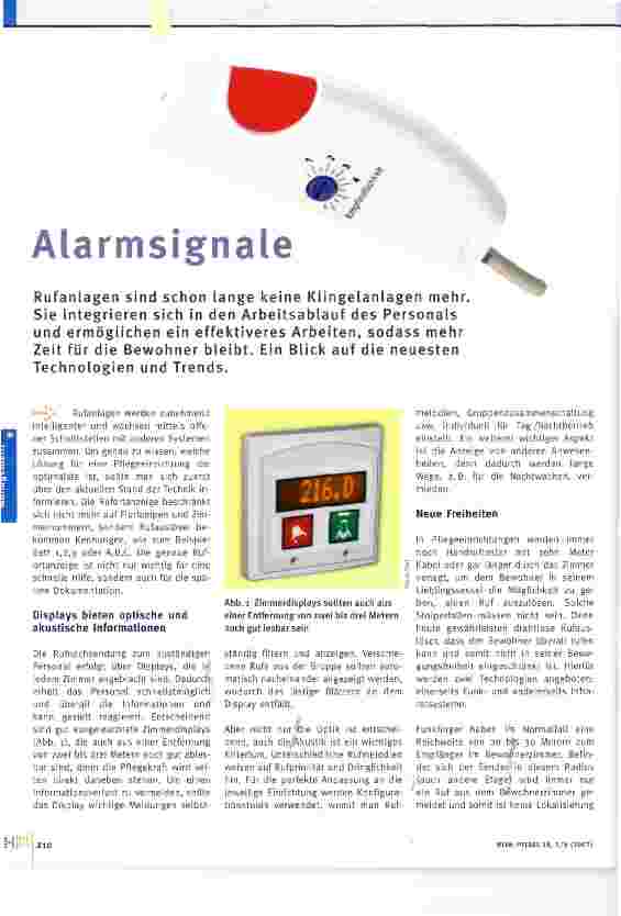 Vorschauseite 1: Alarmsignale