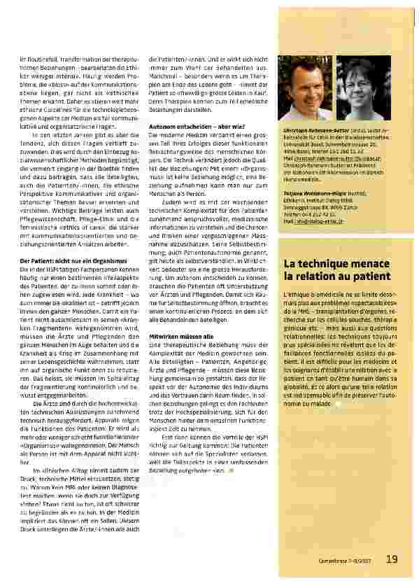 Vorschauseite 2: Technik erschwert die Beziehung zum Patienten