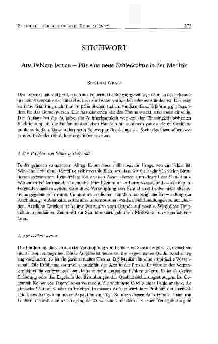 Vorschauseite 1: Aus Fehlern lernen - Für eine neue Fehlerkultur in der Medizin
