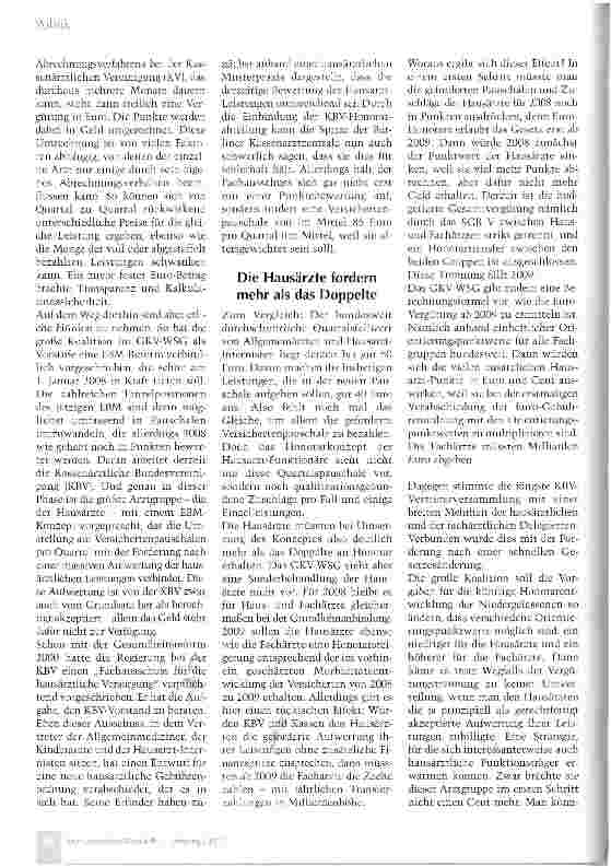 Vorschauseite 2: Der Arzt, das Honorar und der Verteilungskampf