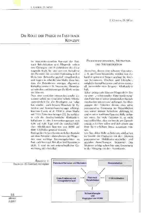 Vorschauseite 1: Die Rolle der Pflege im Fast-Track Konzept